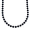Native American Onyx Sterling Silver Bead Necklace AX124744